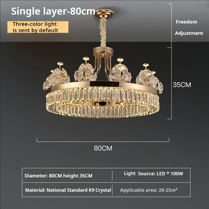 DecorBites™ Crystal Chandelier: Postmodern Light Luxury Double-Layer Pendant for Home Living Room