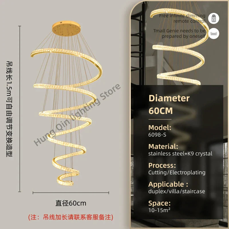 DecorBites™ Crystal Pendant Chandelier for Living & Dining Room Lighting