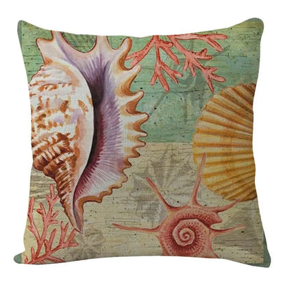 DecorBites™ Coastal Cushion Cover - Sea Theme Decorative Sofa Pillowcase