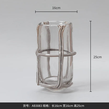 DecorBites™ Clear Glass Cross Flower Vase - Home Decor & Terrarium Display