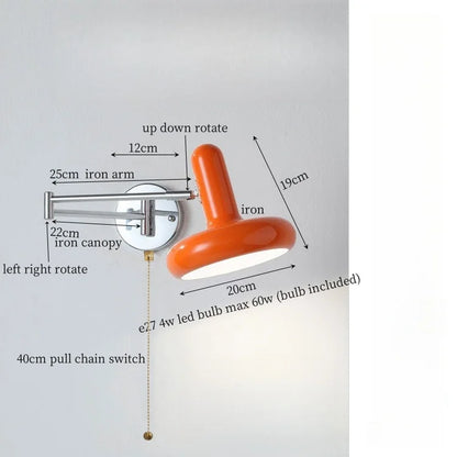 Lámpara de pared LED DecorBites™ de hierro forjado color crema para decoración de dormitorio y sala de estar