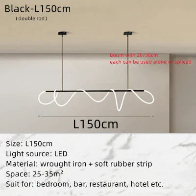 DecorBites™ Circle Note Linear Light: Modern Minimalist Nordic Pendant Lamp for Bedroom, Living Room