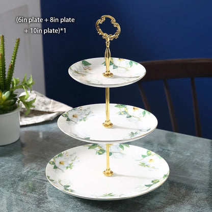 DecorBites™ Camellia Floral Tea Set Bone China Glass Teapot & Ceramic Teacup Pot Strainer