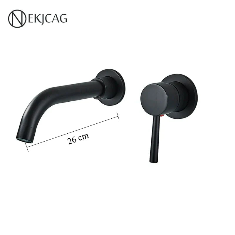 Grifo de la Cuenca de Oro Decorbites™: Asa Única, Agua Caliente y Fría, Acabado en Negro Mate