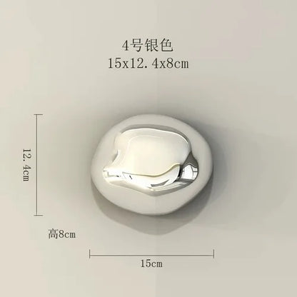 ديكور بايتس™ زينة جدارية من الحجر الذهبي ثلاثي الأبعاد لديكور أنيق للغرفة