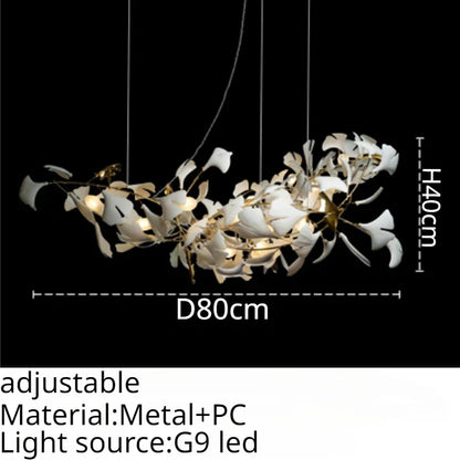 DecorBites™ Leaf Branch Ceramic Chandelier | Modern Golden Lighting Fixture for Living Room