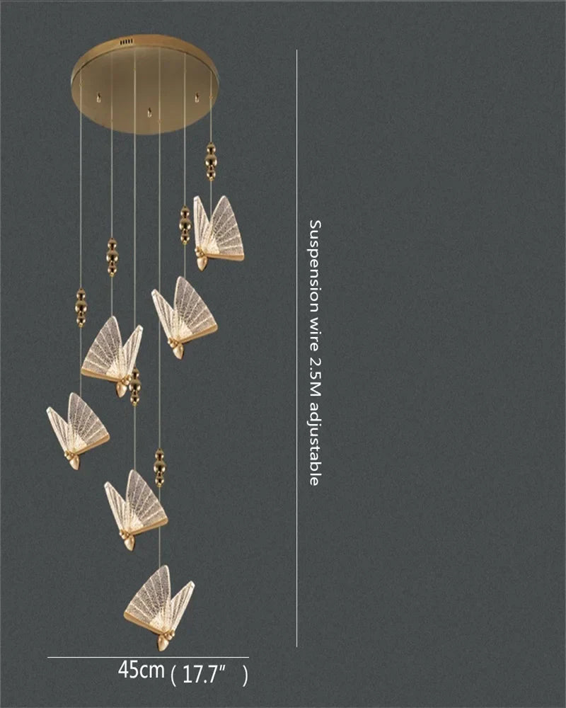 DecorBites™ Butterfly LED Chandelier: Modern Hanging Light for Home, Bedroom, Coffee Store & More