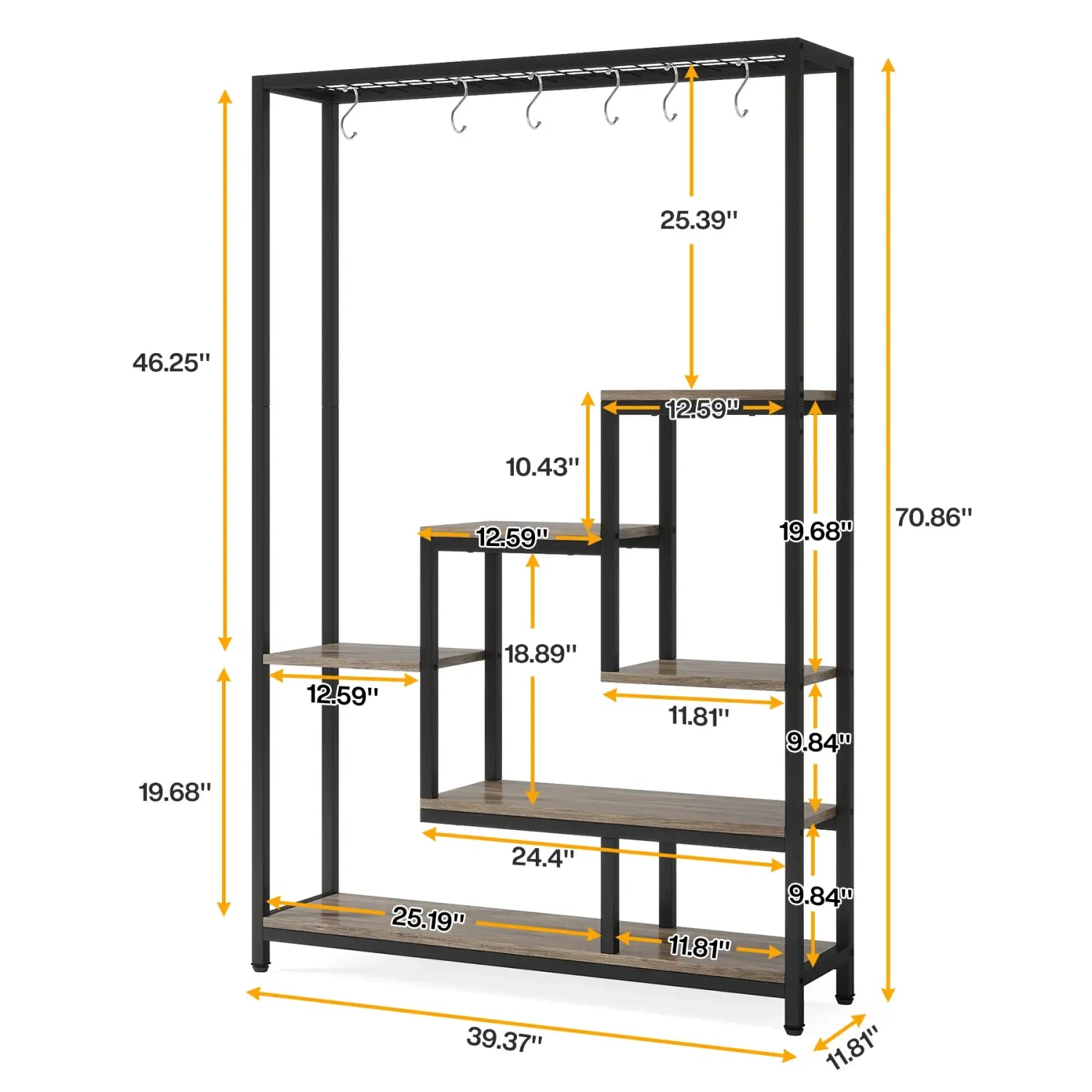 DecorBites™ Modern 5-Tier Tall Metal Plant Stand
