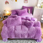 Decobites Fluffy Faux Fur Bedding Set: Duvet Cover, Sheet, Pillowcase - Soft & Warm