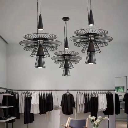 DecorBites™ Iron Mesh Gravity Suspension Lamp in Black - Industrial Pendant for Home Décor