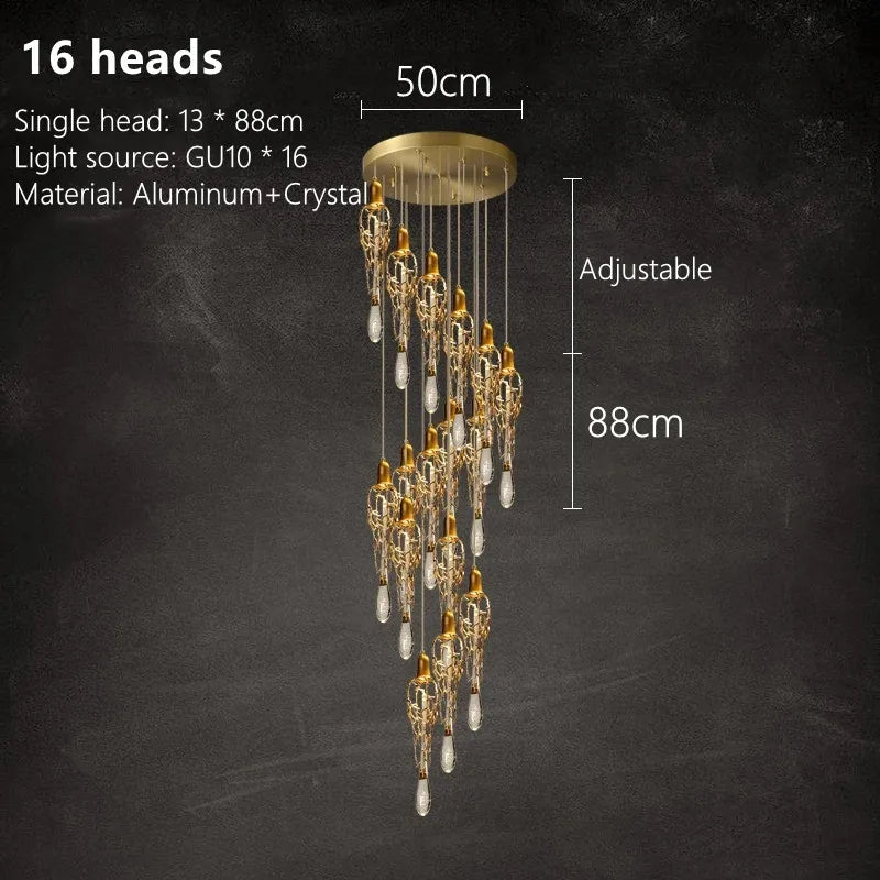 DecorBites™ Branch Art Cage Crystal Chandelier for Modern Dining Room Lighting