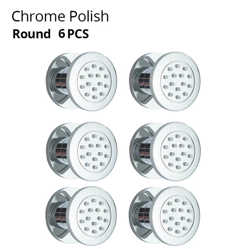 DecorBites™ Brass Body Round Shower SPA Jets for Luxurious Bathroom Massage Experience