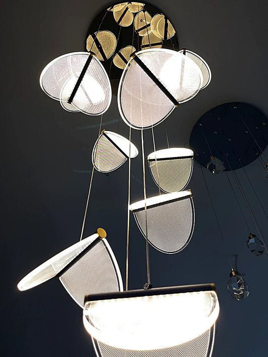 DecorBites™ Acrylic Blade Stair Chandelier for Modern Atmosphere in Cafe, Restaurant, and Villa