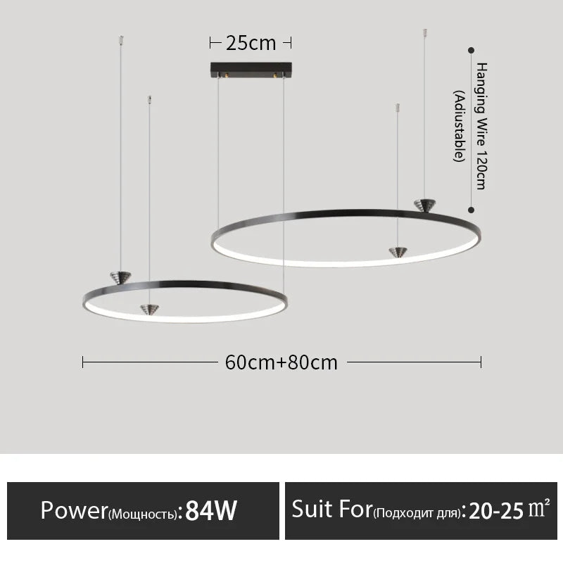 DecorBites™ Circular All-Copper Italian Style LED Pendant Lamp for Living Room and Bedroom