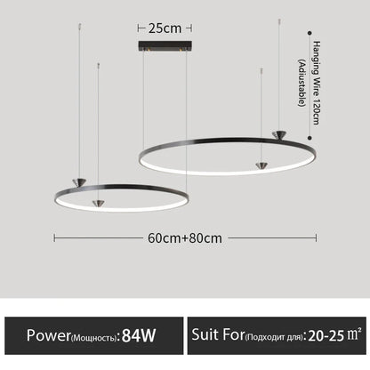 DecorBites™ Circular All-Copper Italian Style LED Pendant Lamp for Living Room and Bedroom