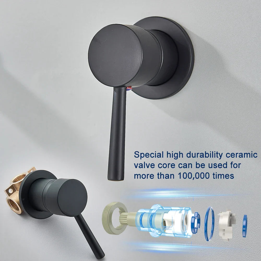 DecorBites™ Gold Wall Mounted Basin Faucet with 360° Rotation - Dual Hole Mixer Tap