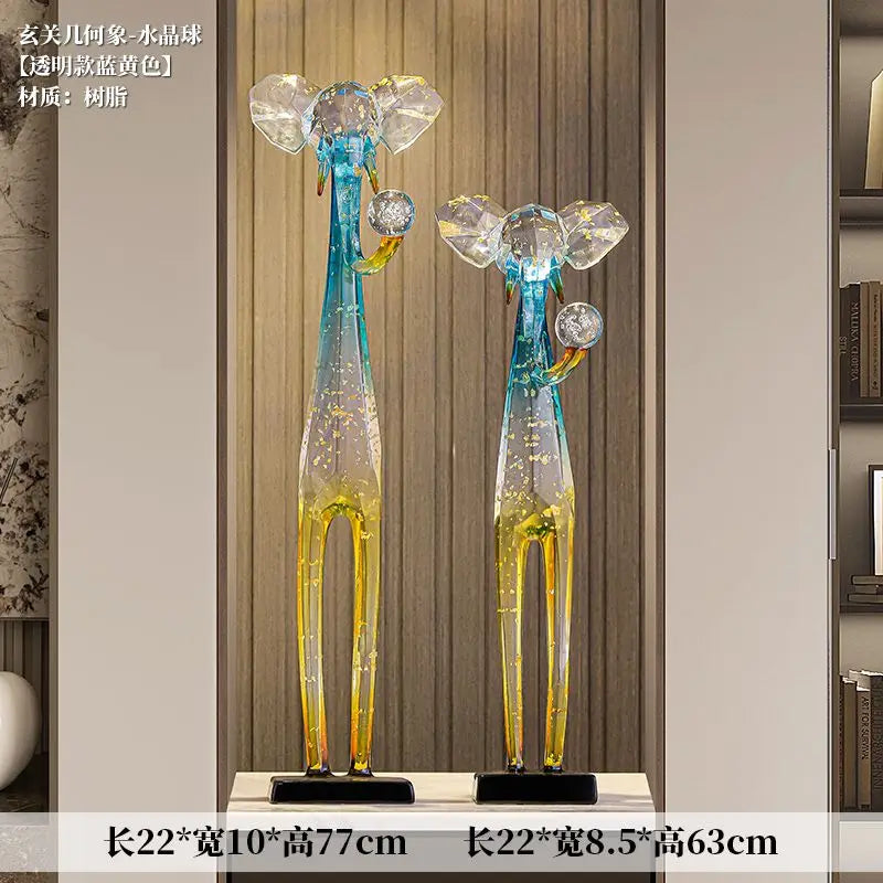 DecorBites™ Elephant Floor Decoration Sculpture Living Room TV Cabinet Ornament Figurine