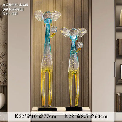 DecorBites™ Elephant Floor Decoration Sculpture Living Room TV Cabinet Ornament Figurine