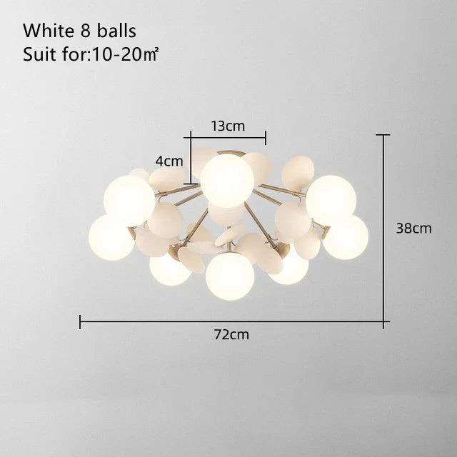 DecorBites™ Kids' Room Glass Ball Chandelier, Modern LED Ceiling Light Fixture