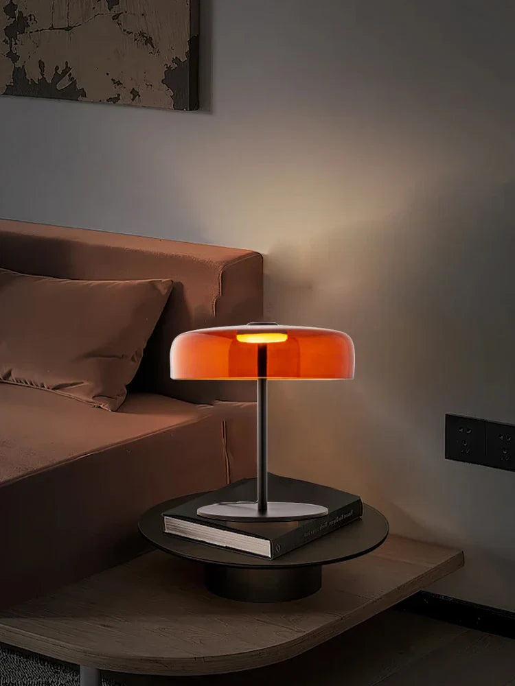DecorBites™ Glass Table Lamp - Nordic Style Nightstand Lamp, Adjustable Brightness, Minimalist Design