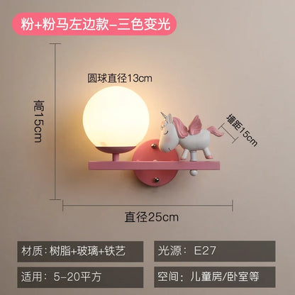 DecorBites™ Children's Room Bedside Lamp: Creative Cartoon Eye Protection Led Wall Art Sconce