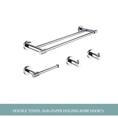 DecorBites™ Bathroom Essentials Set: Towel Bar, Toilet Paper Holder, Bathrobe Hook, Soap Dish, Toilet Brush