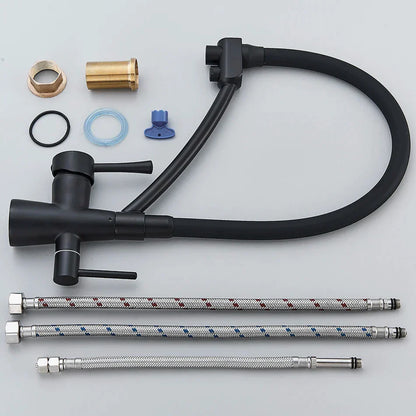 DecorBites™ Dual Spout Kitchen Faucet with Water Purification and Flexible Rotation