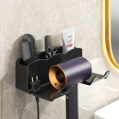 DecorBites™ Haircare Holder: Wall Mount Hairdryer Organizer & Straightener Stand