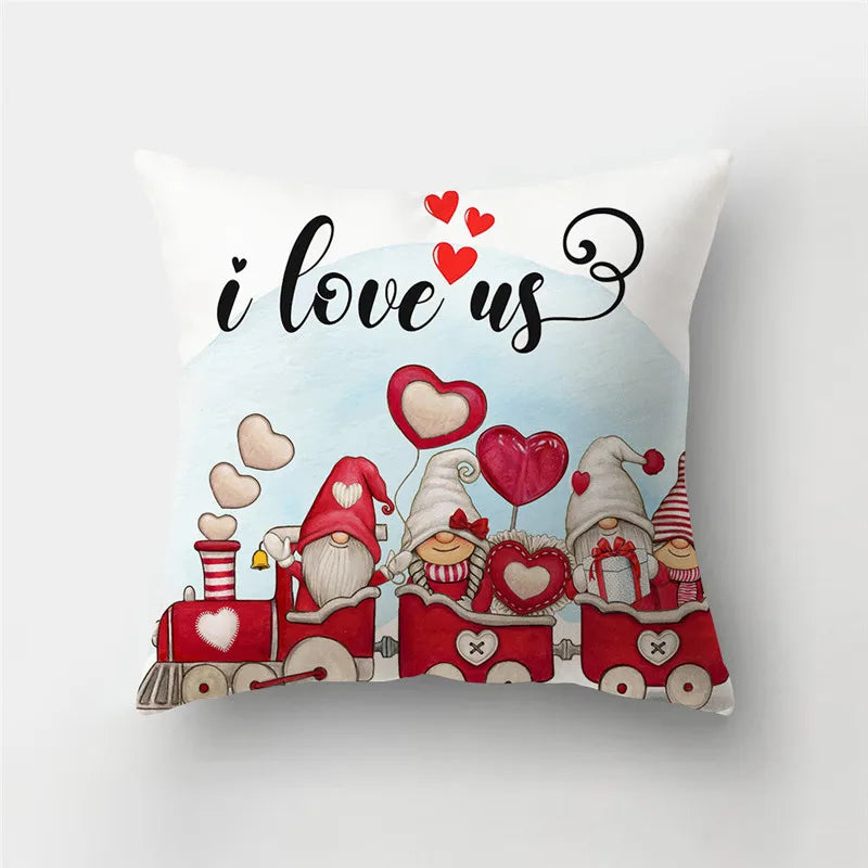 Fundas de cojín DecorBites™ con estampado de corazones, 45x45 cm, para decoración del hogar, ideales para sofá o como cojín decorativo.