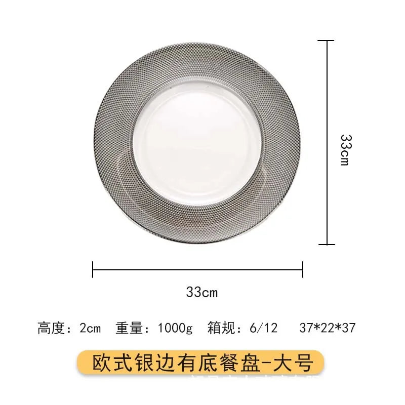 DecorBites™ Glass Steak and Pasta Plate - Versatile Tableware for Household