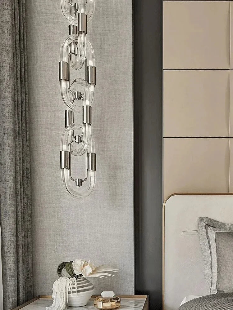 DecorBites™ Crystal Gold Chain Chandelier Ceiling Lamp for Home Décor