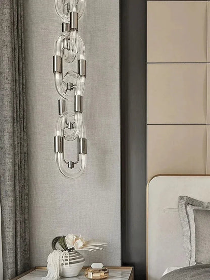 DecorBites™ Crystal Gold Chain Chandelier Ceiling Lamp for Home Décor