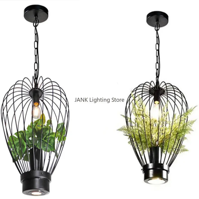 DecorBites™ Industrial Style Planting Birdcage Chandelier Pendant Lamp