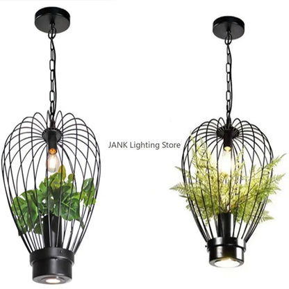 DecorBites™ Industrial Style Planting Birdcage Chandelier Pendant Lamp