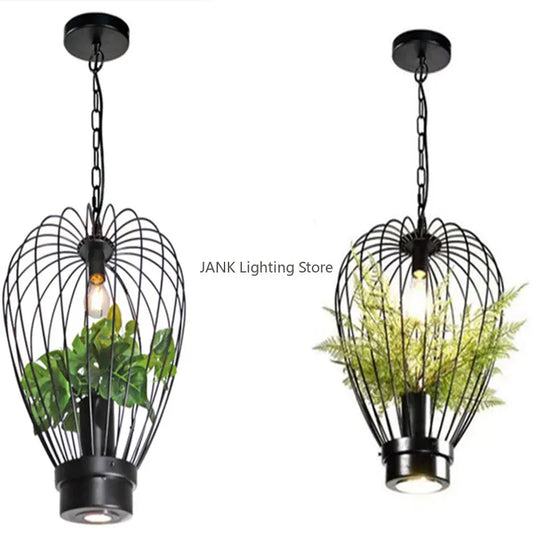 DecorBites™ Industrial Style Planting Birdcage Chandelier Pendant Lamp