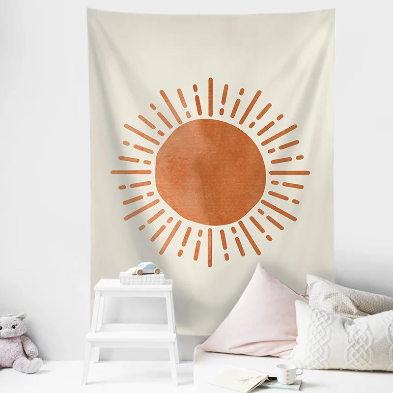 Bohemian Geometric Sunrise Tapestry for Room Decor by Decobites