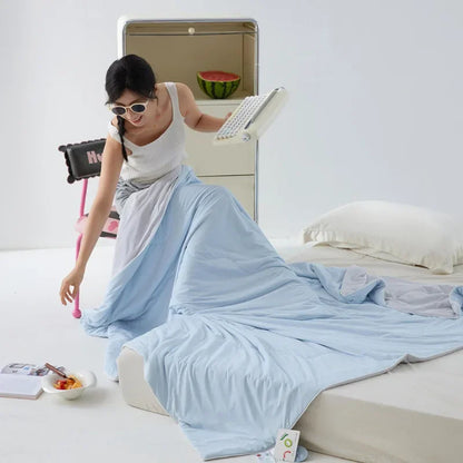 DecorBites™ Green Summer Cooling Comforter for Single Beds