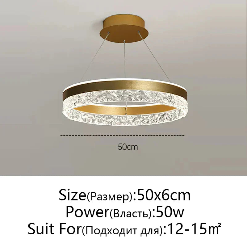 DecorBites™ Crystal Rings LED Chandelier Black&White Frame