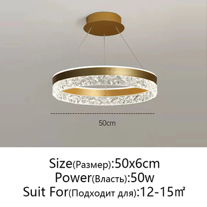 DecorBites™ Crystal Rings LED Chandelier Black&White Frame