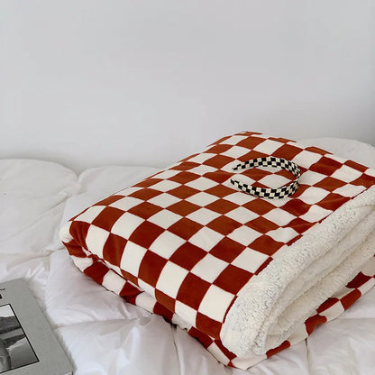 Decobites Nordic Checkerboard Weighted Blanket 150x200 Soft Cozy Fluffy Warm Blanket