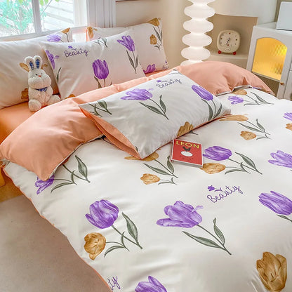 DecorBites™ Cute Printed Cotton Duvet Cover for Double Queen Bed - Cozy & Non-Fading