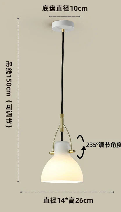 DecorBites™ Japanese Style White Glass LED Wall Sconce Adjustable Lighting