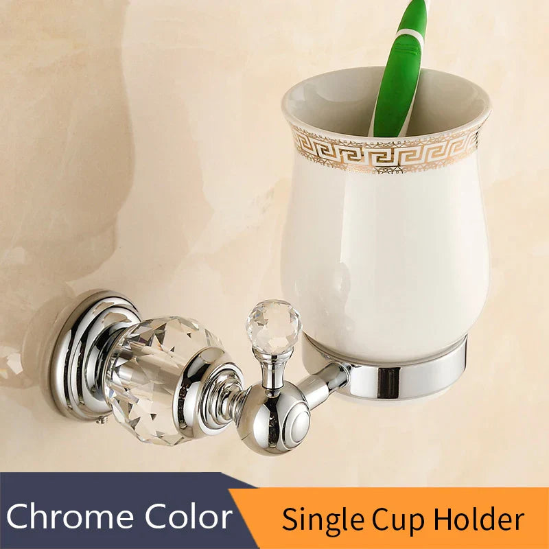 Juego de accesorios de baño DecorBites™ Crystal Brass Gold