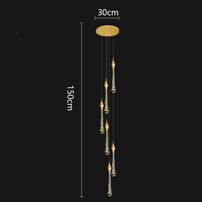 Modern Crystal Staircase Chandelier Pendant Light