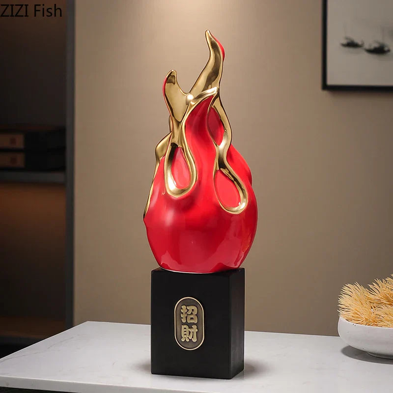 ديكور بايتس™ - زينة سيراميكية على شكل قطة بيتايا مطلية بالذهب، لتزيين المناظر الطبيعية