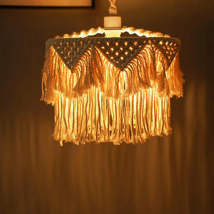 DecorBites™ Hemp Rope LED Pendant Lamp with E27 Base for Boho Industrial Farmhouse Decor