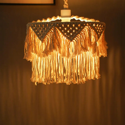 DecorBites™ Hemp Rope LED Pendant Lamp with E27 Base for Boho Industrial Farmhouse Decor