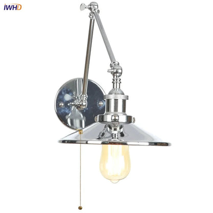 Decorbites™ Industrielle Linse Vintage-Loft-LED-Wandleuchte mit Schwingarmen und Zugschalter