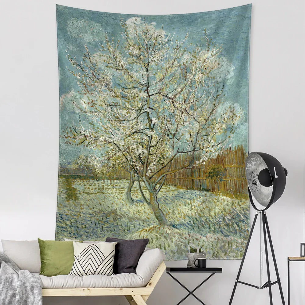 Decobites Van Gogh Inspired Landscape Tapestry Wall Hanging for Witchcraft Aesthetics Room Decor