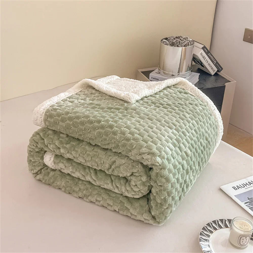 Decobites Sherpa Fleece Plush Blanket Throw - Cozy Solid Color BedSheet